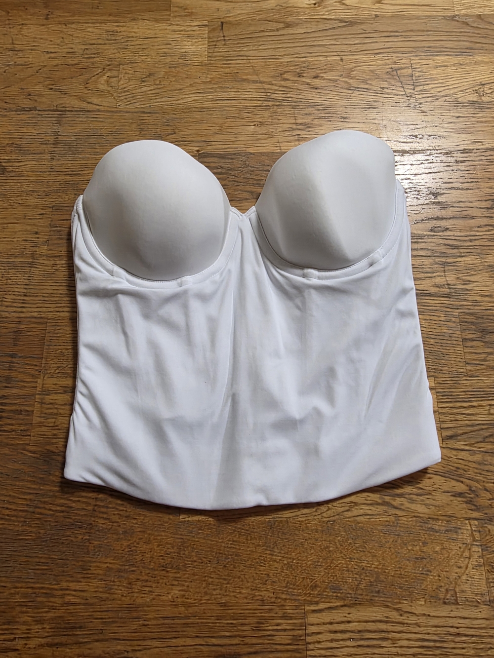 Maidenform White Strapless Longline Bustier with Molded Cups